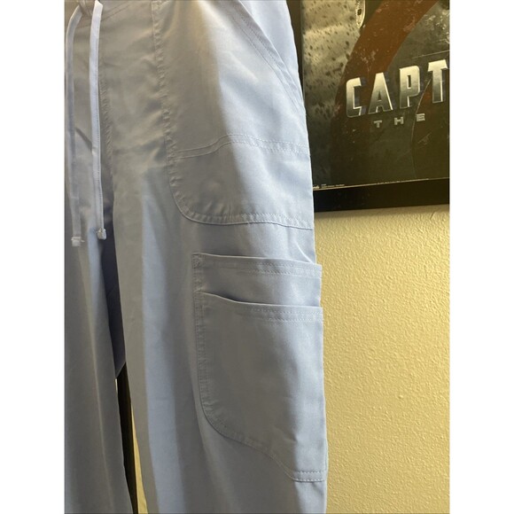 SCRUBSTAR Scrubs Pants Women Small Blue Cargo Lightweight Medical Drawstring - Picture 3 of 6
